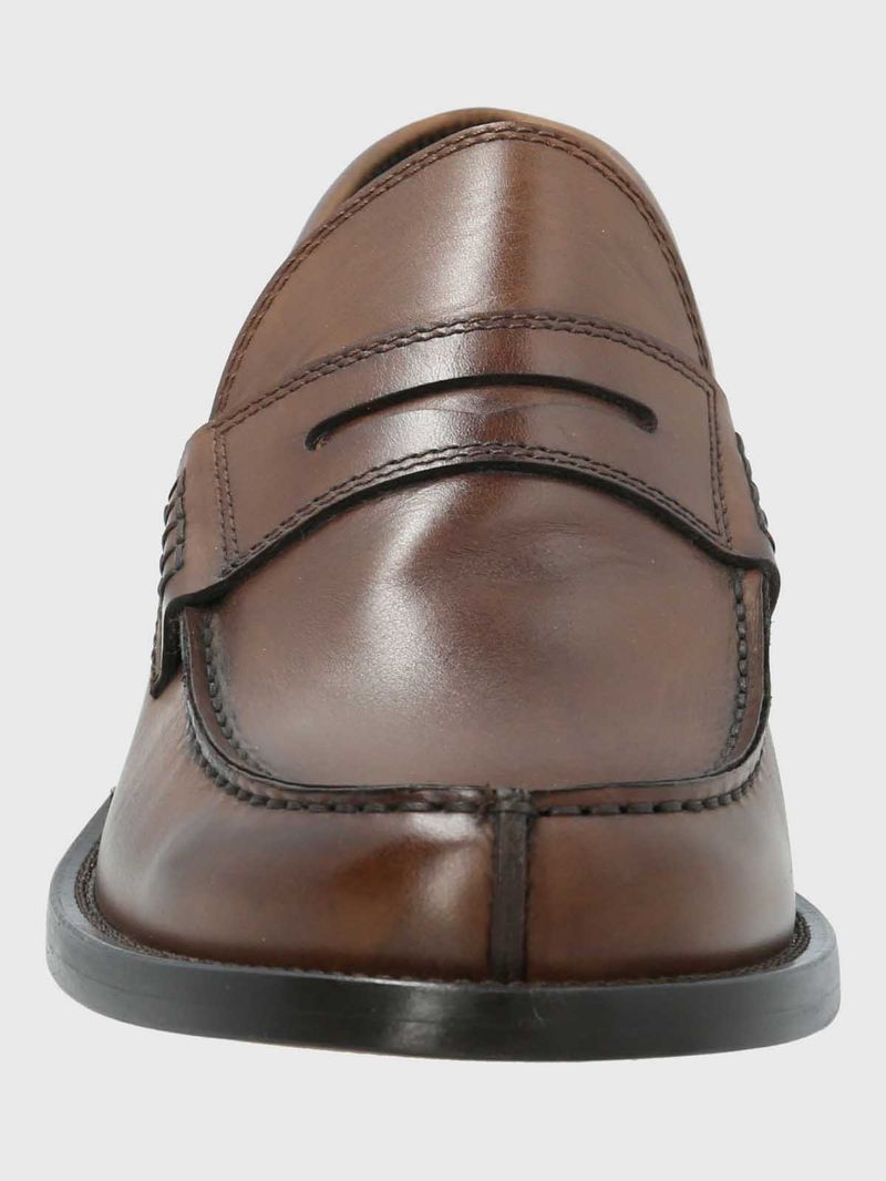 Mocasin Hombre  Italiano Cuero Cilento Café