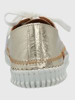 Zapatilla Mujer Cuero Petals Metalizada