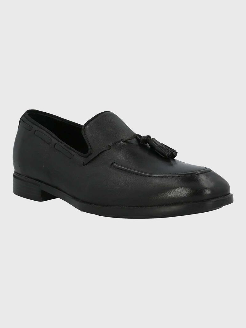 Mocasin Hombre  Italiano Cuero Abete Negro