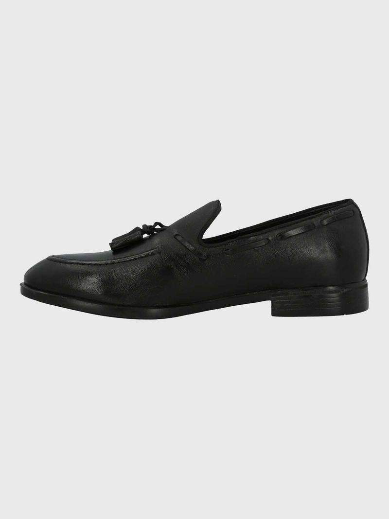 Mocasin Hombre  Italiano Cuero Abete Negro