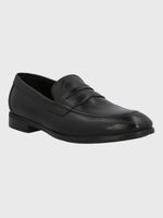 Mocasin Hombre Italiano Cuero Ulivo Negro