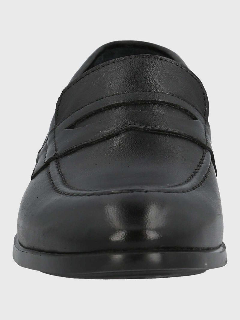 Mocasin Hombre Italiano Cuero Ulivo Negro