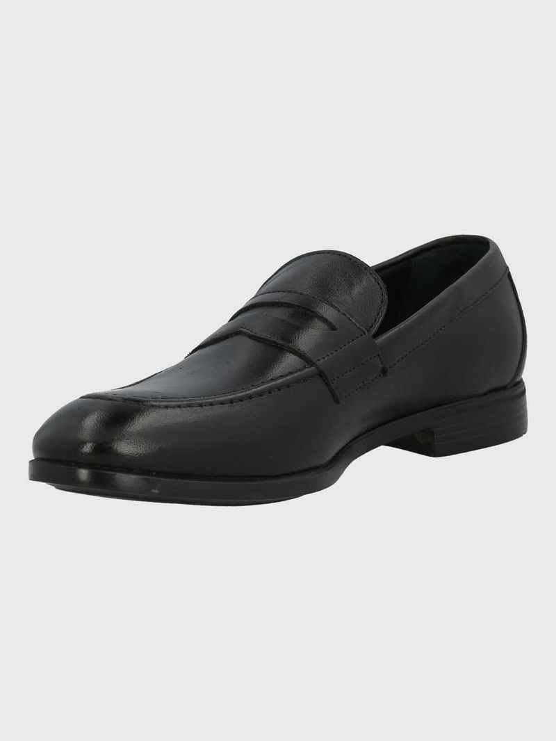 Mocasin Hombre Italiano Cuero Ulivo Negro