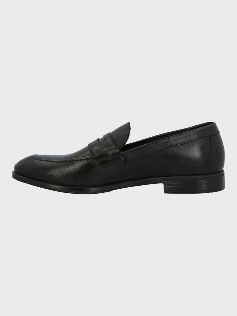Mocasin Hombre Italiano Cuero Ulivo Negro