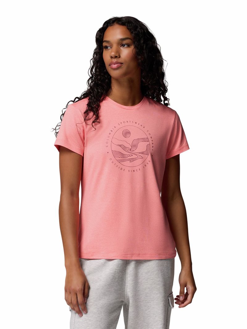 Polera Manga Corta Mujer Sloan Ridge Graphic Rojo Columbia