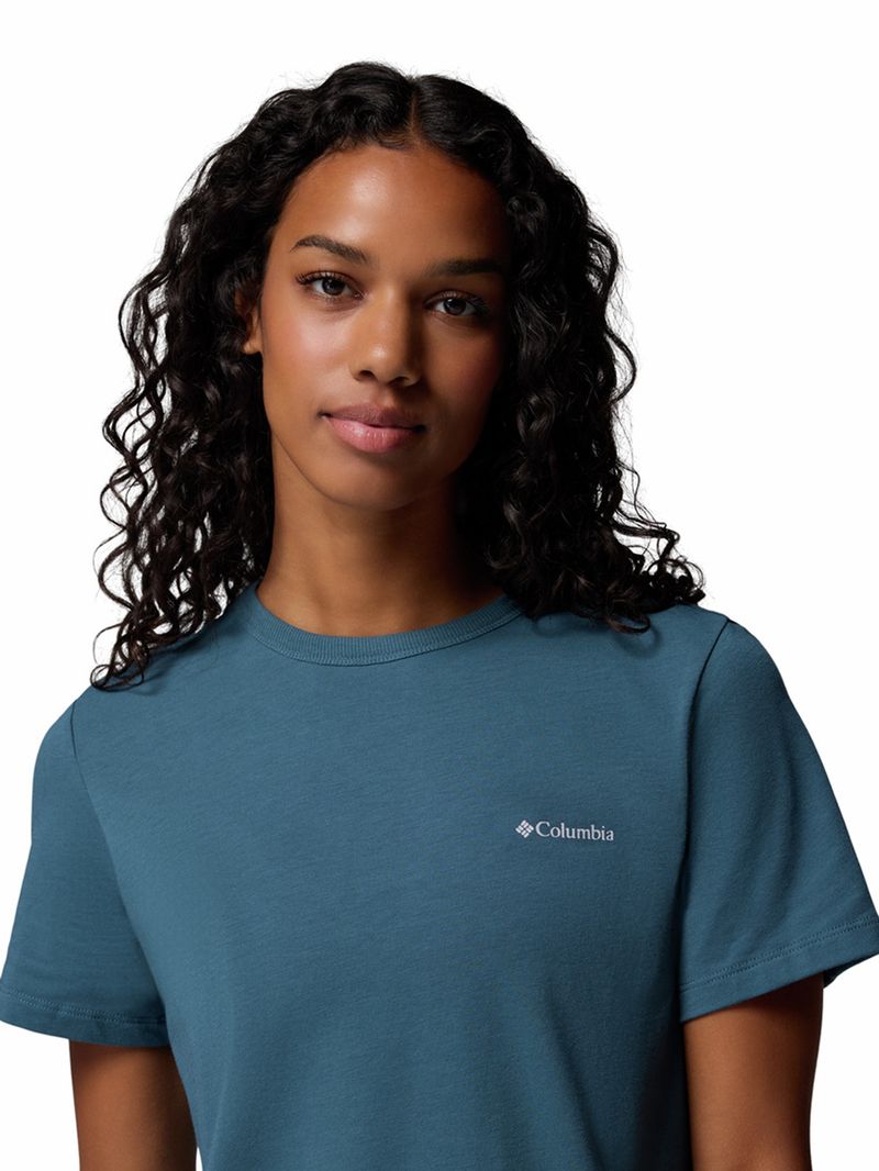 Polera Manga Corta Mujer Sun Trek II Azul Columbia