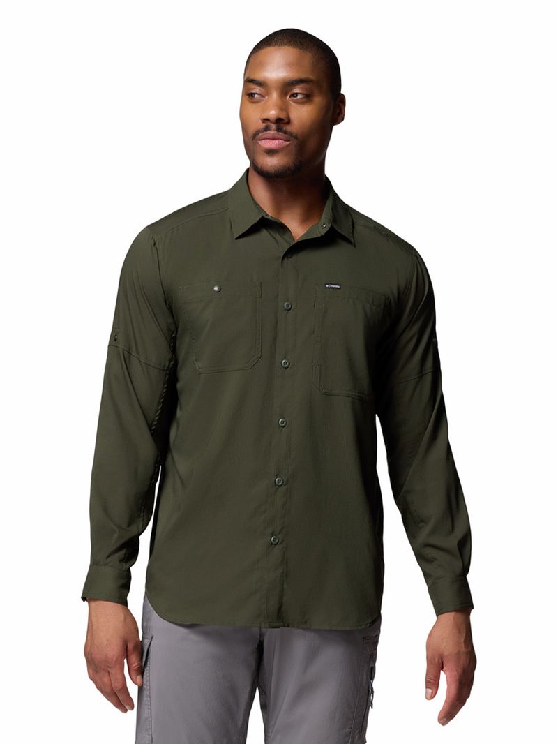 Camisa Manga Larga Hombre Silver Ridge Verde Columbia