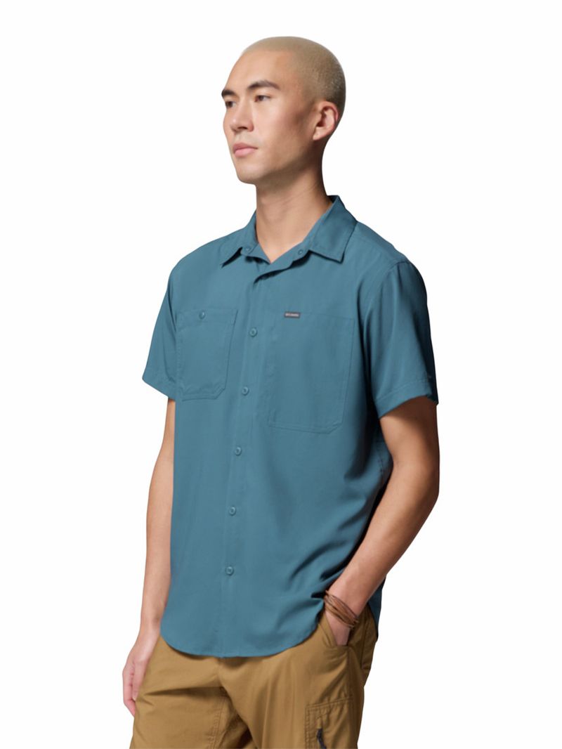 Camisa Manga Corta Hombre Silver Ridge Azul Columbia