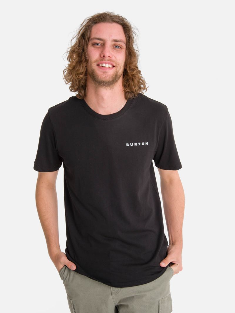Polera Manga Corta Hombre Chest Negra Burton