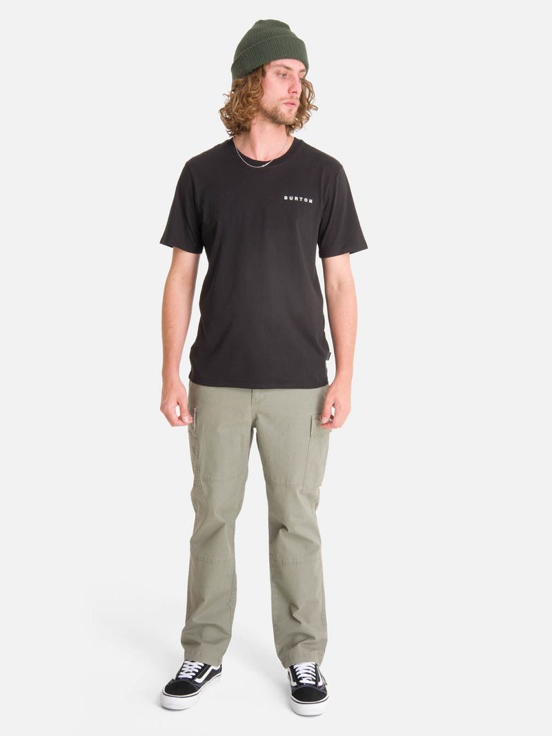 Polera Manga Corta Hombre Chest Negra Burton