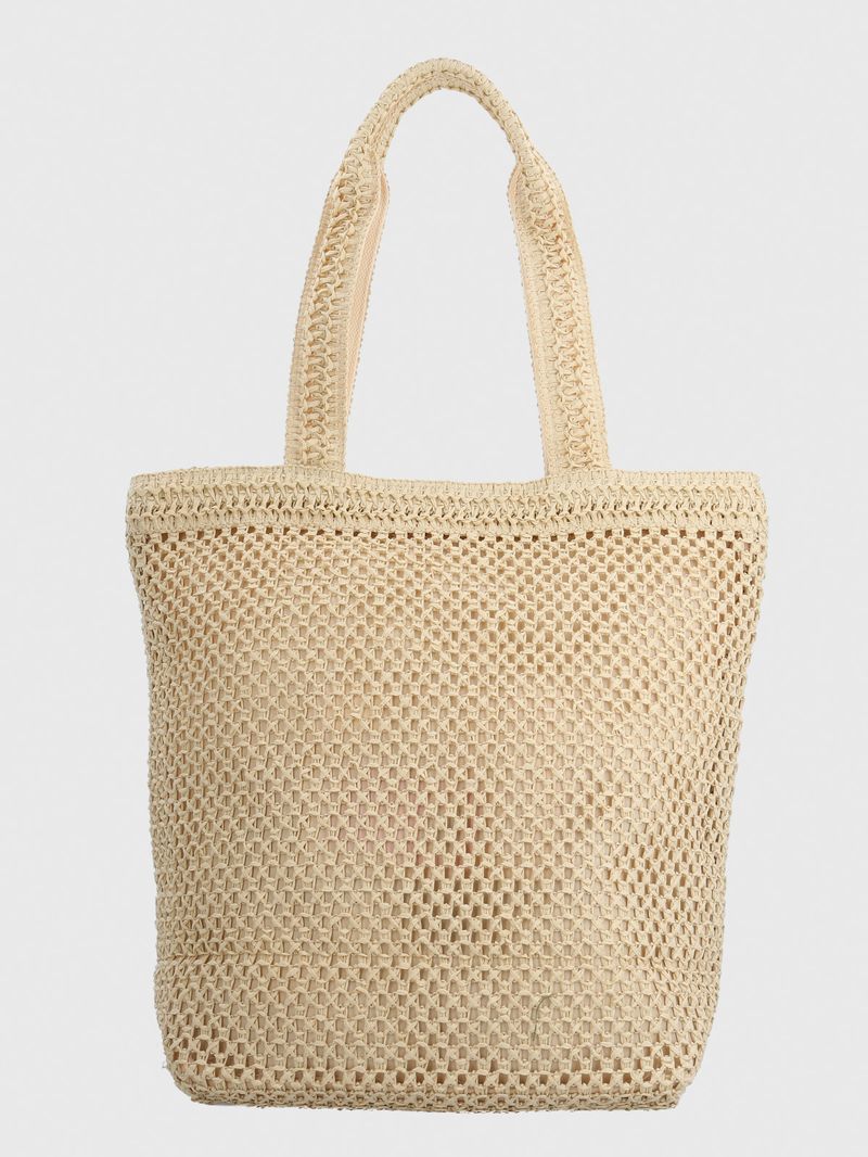 Cartera Mujer Rafia Tote Beige/Crudo Azaleia