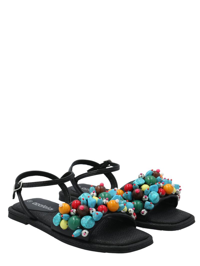 Sandalia Mujer Anneta Negro Azaleia