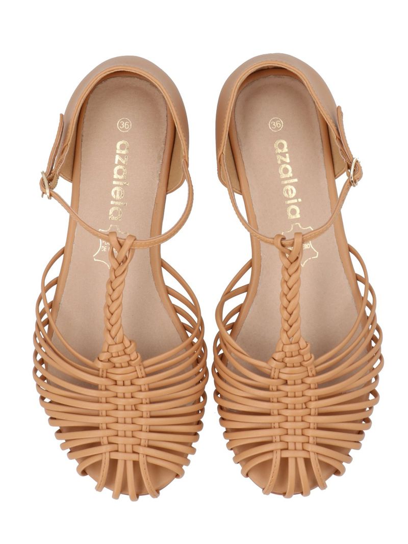 Sandalia Mujer Orna Camel Azaleia