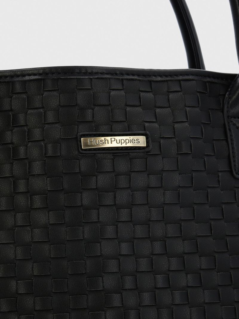 Cartera Ecocuero Mujer Bratt Tote Negro Hush Puppies