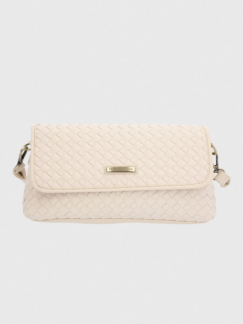 Cartera Ecocuero Mujer Brass Bag Blanco Hush Puppies