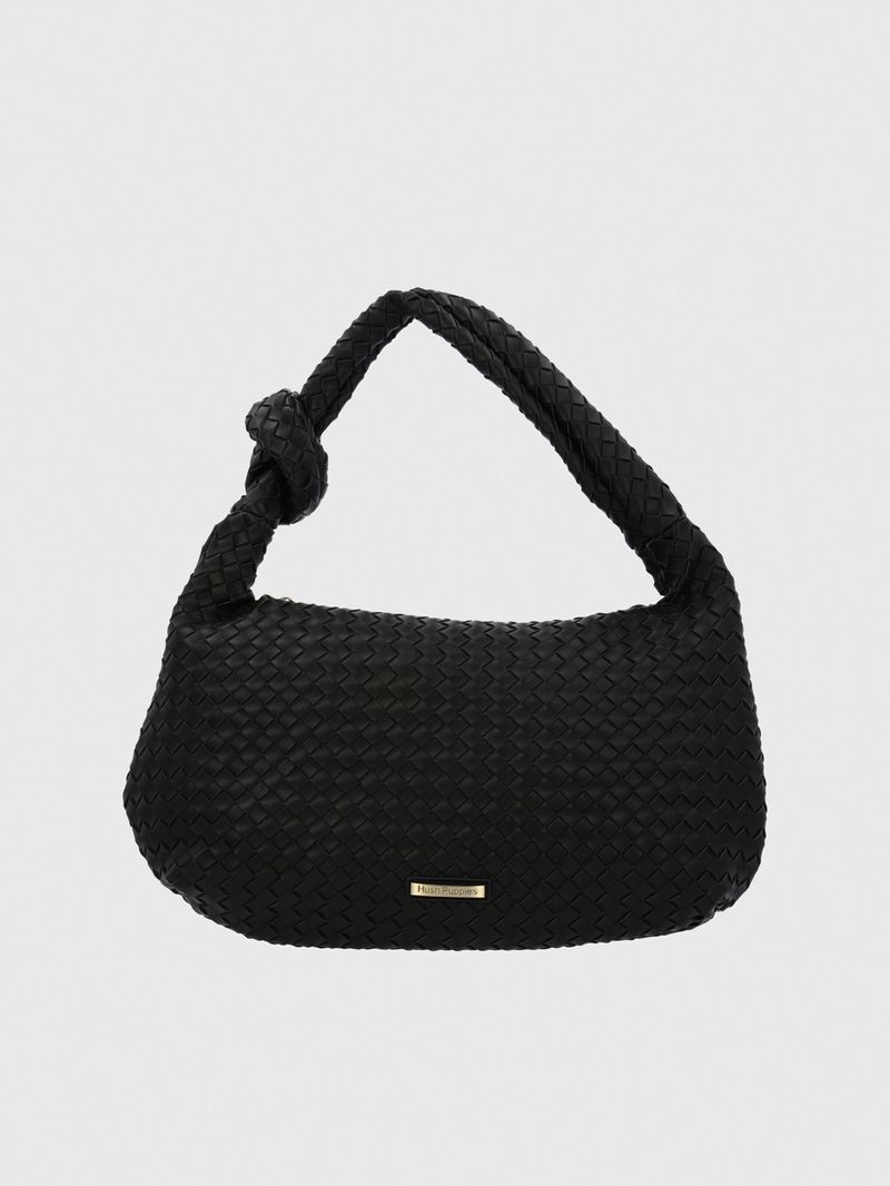 Cartera Ecocuero Mujer Brann Hobo Negro Hush Puppies