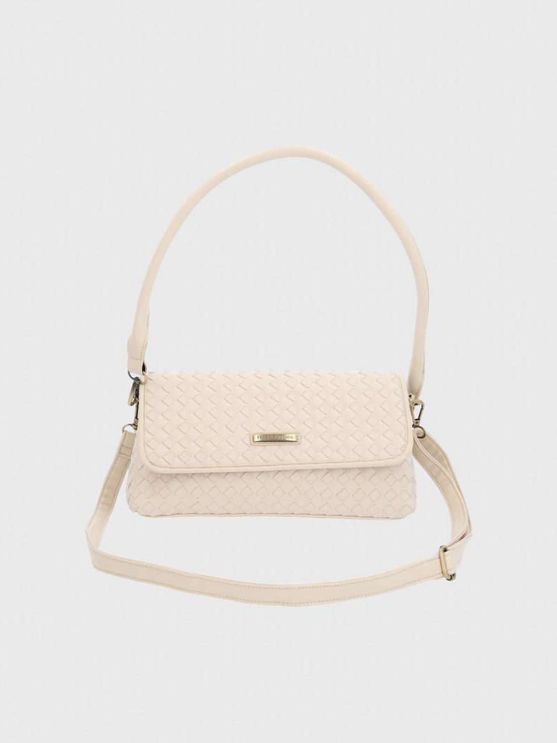 Cartera Ecocuero Mujer Brass Bag Blanco Hush Puppies