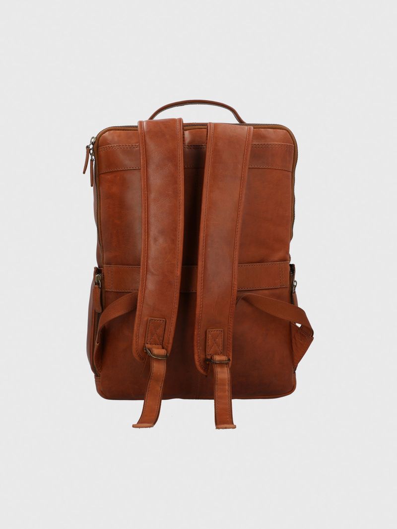Mochila Cuero Hombre Om Fagan Back Café Hush Puppies