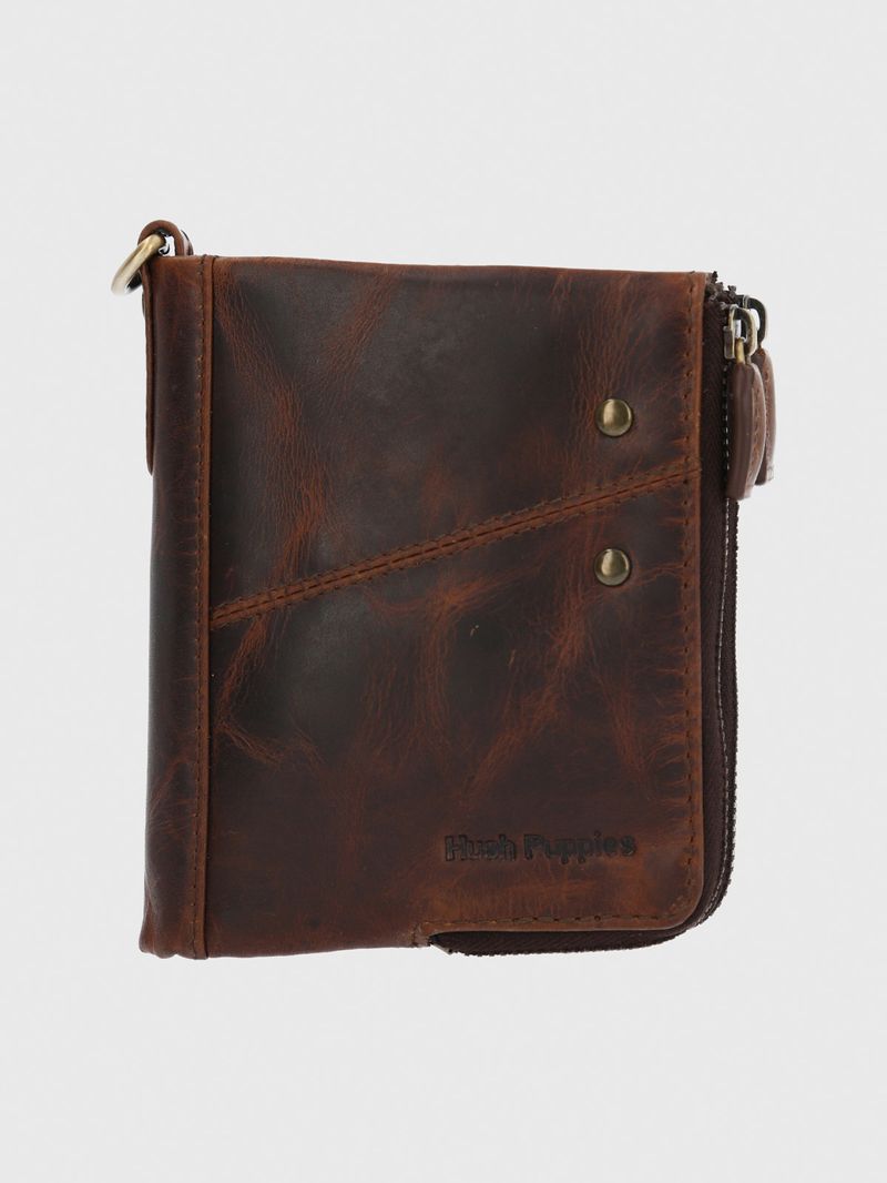 Billetera Cuero Hombre St Felton Zipcard Café Hush Puppies
