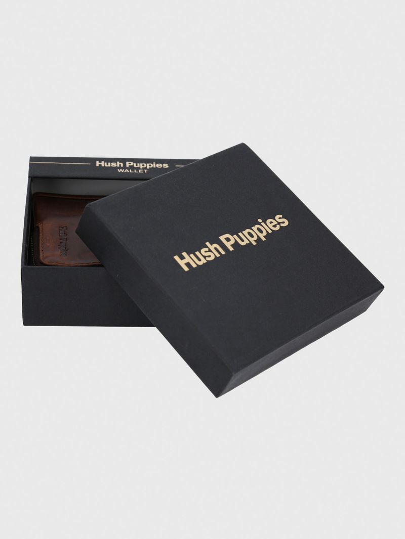 Billetera Cuero Hombre St Felton Zipcard Café Hush Puppies