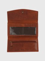 Billetera Cuero Mujer Om Fowler Flap Café Hush Puppies