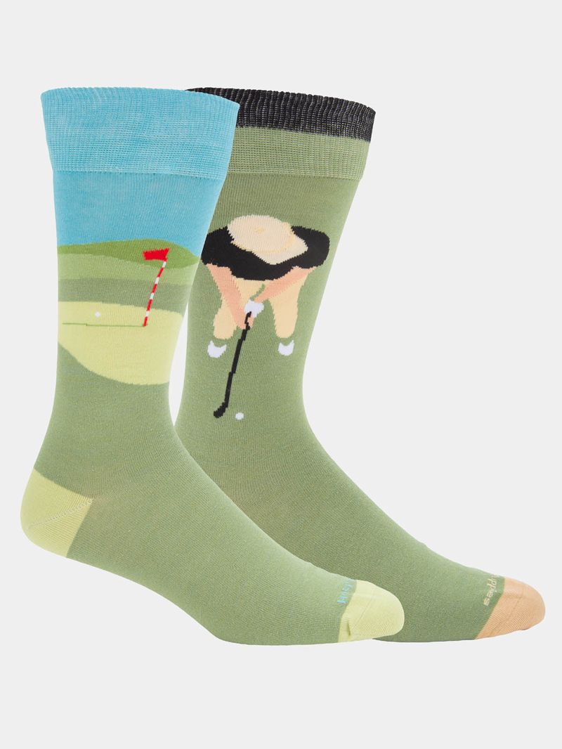 Calcetin-Algodon-Hombre-Diff-Golf-Verde-Hush-Puppies