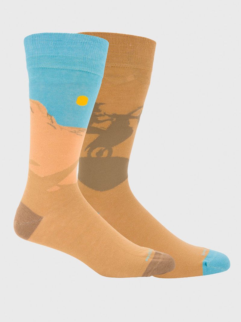 Calcetin Algodón Hombre Diff Moto Beige/Crudo Hush Puppies