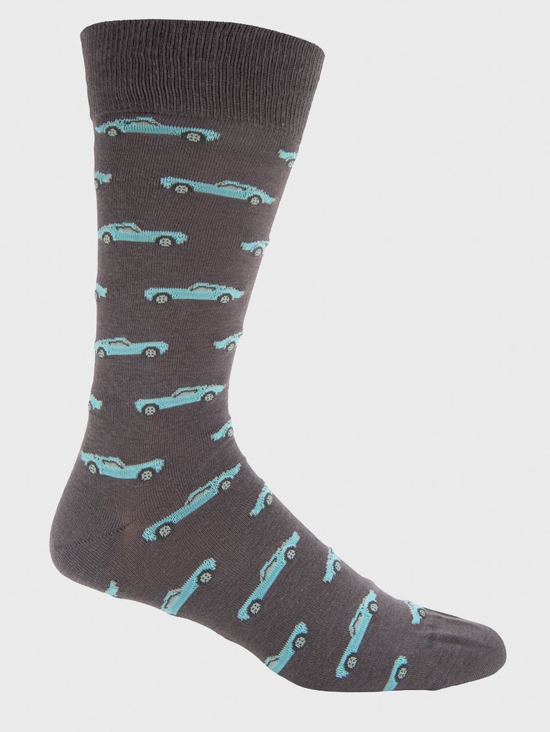 Calcetin Algodón Hombre C Vintage Car Gris Hush Puppies