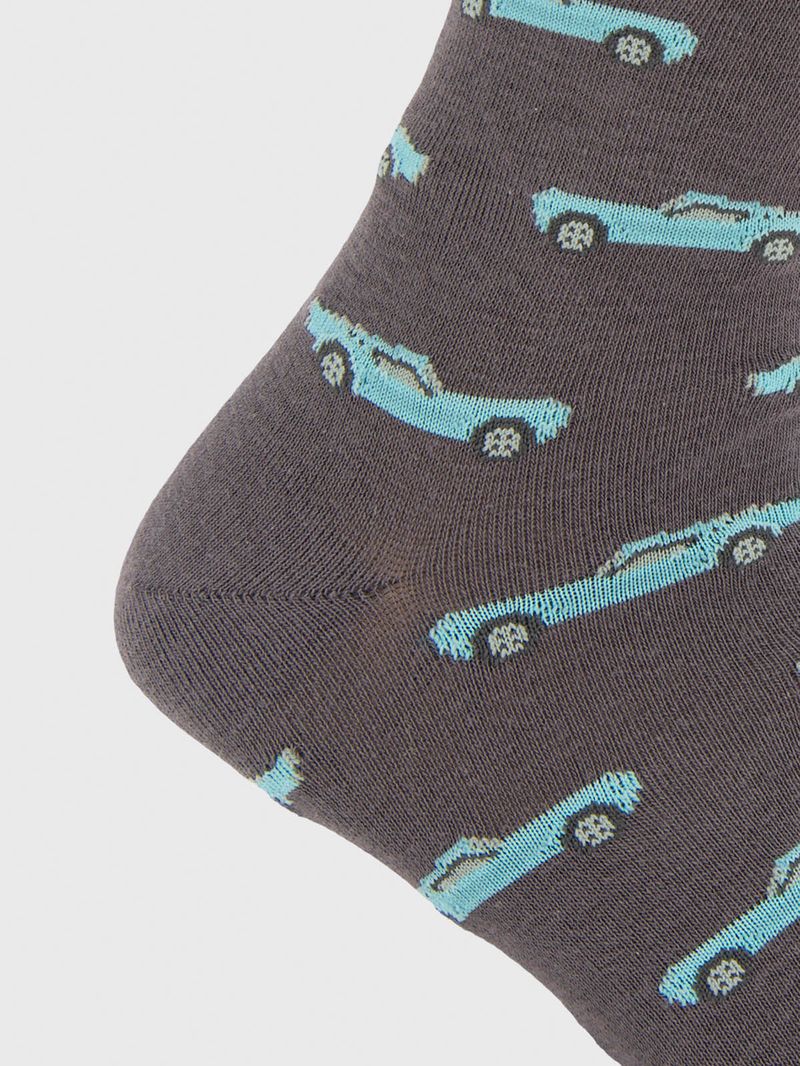 Calcetin Algodón Hombre C Vintage Car Gris Hush Puppies