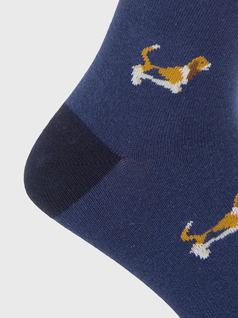 Calcetin Algodón Hombre C Cuff Basset Azul Hush Puppies