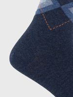 Calcetin Algodón Hombre C Cuff Argyle Azul Hush Puppies