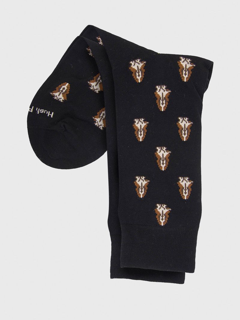 Calcetin-Algodon-Hombre-D-Basset-Negro-Hush-Puppies