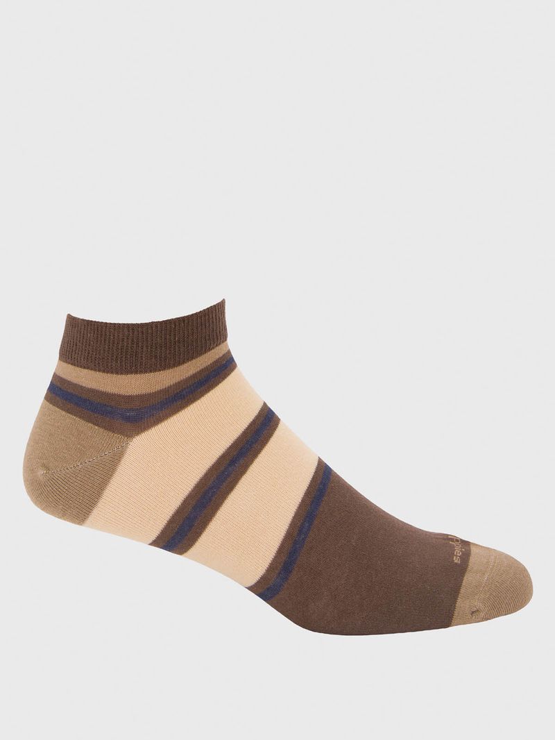 Calcetin-Algodon-Hombre-Ped-Rayas-Cafe-Hush-Puppies
