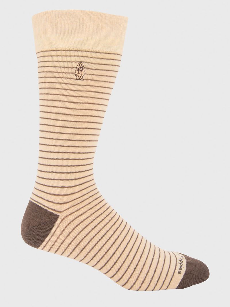 Calcetin Algodón Hombre C Multistripe Beige/Crudo Hush Puppies