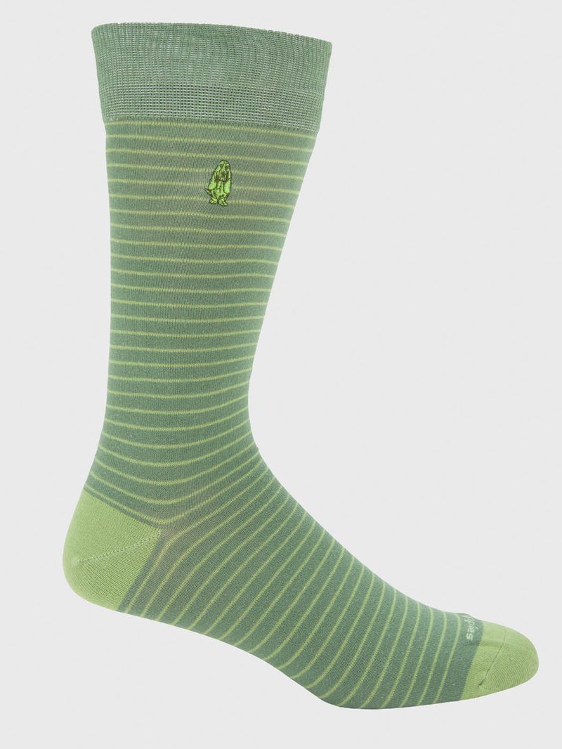 Calcetin Algodón Hombre C Multistripe Verde Hush Puppies