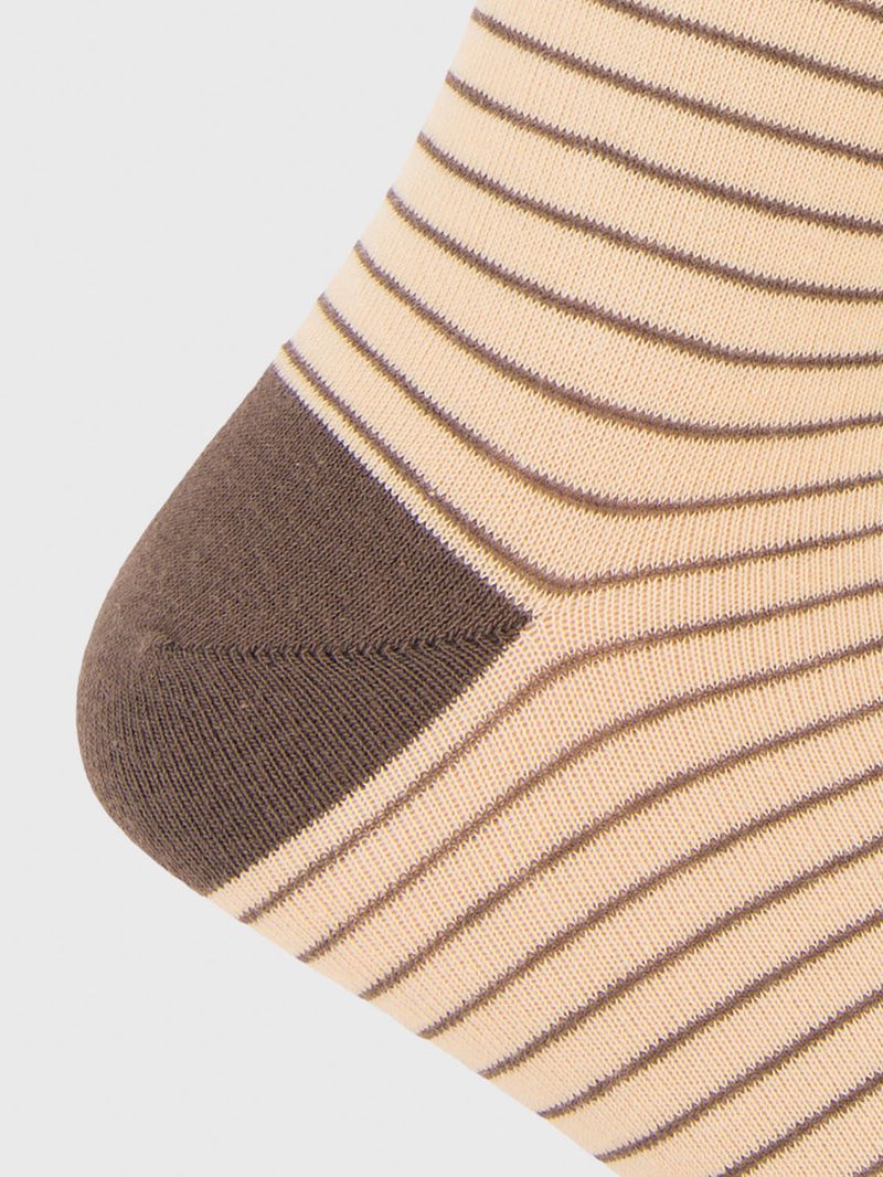 Calcetin Algodón Hombre C Multistripe Beige/Crudo Hush Puppies