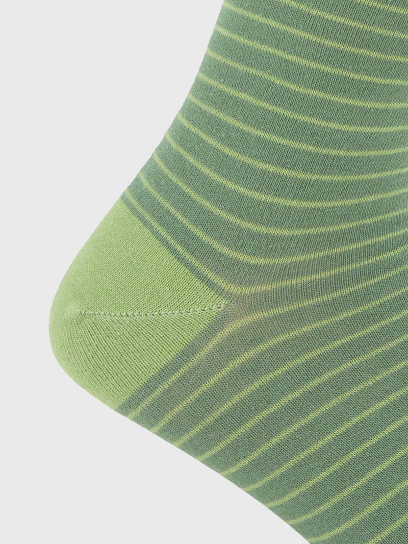 Calcetin Algodón Hombre C Multistripe Verde Hush Puppies