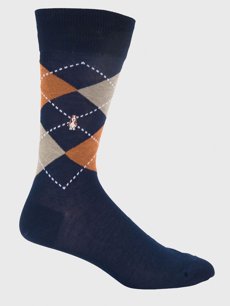 Calcetin Algodón Hombre D Rombos Azul Hush Puppies