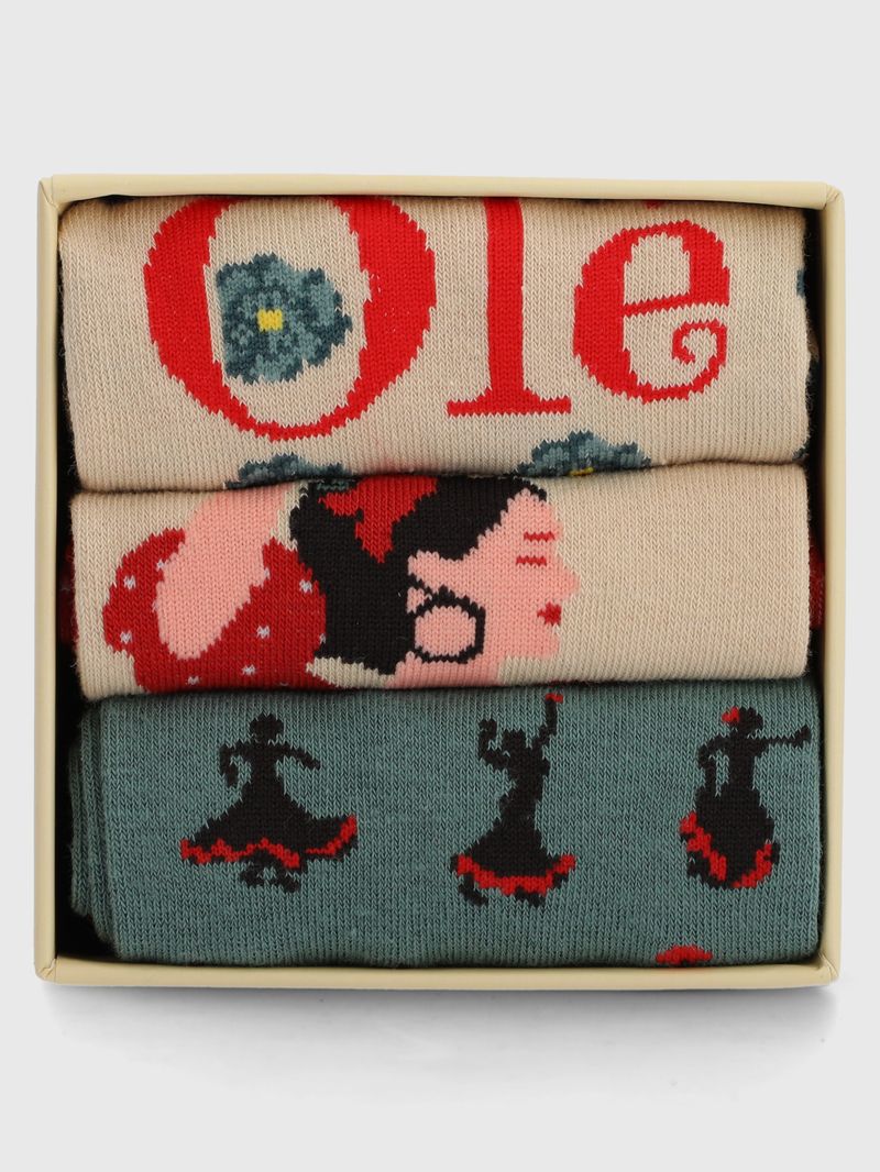 Calcetin Algodón Mujer Pack Gift Spain Multicolor Hush Puppies