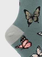 Calcetin Algodón Mujer C Cuff Flutter Verde Hush Puppies