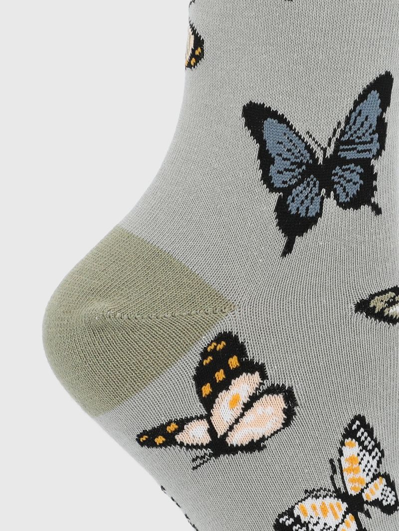 Calcetin Algodón Mujer C Cuff Flutter Gris Hush Puppies