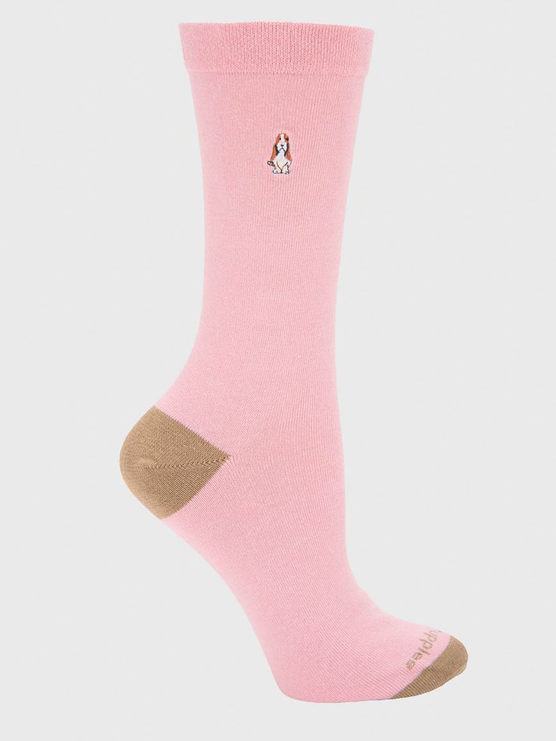 Calcetin Algodón Mujer C Cuff Plain Rosado Hush Puppies