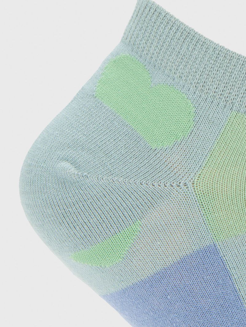 Calcetin Algodón Mujer Ped Heart Azul Hush Puppies