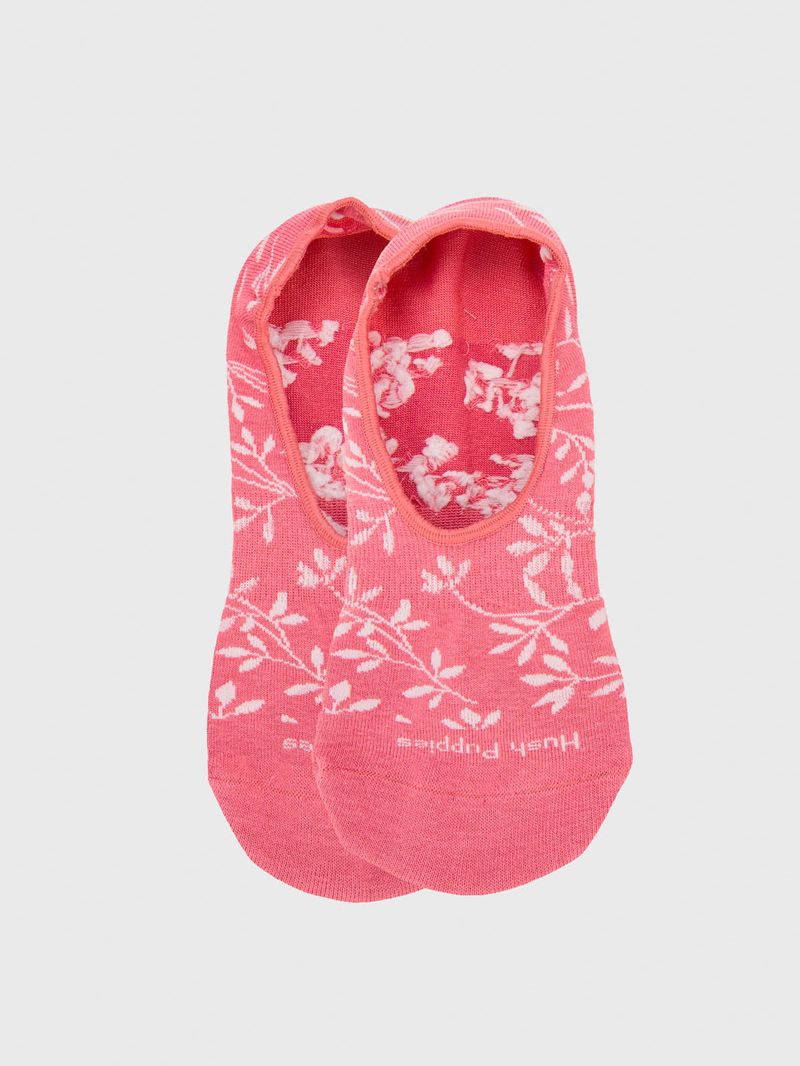 Calcetin Algodón Mujer Inv M Hojas Rosado Hush Puppies