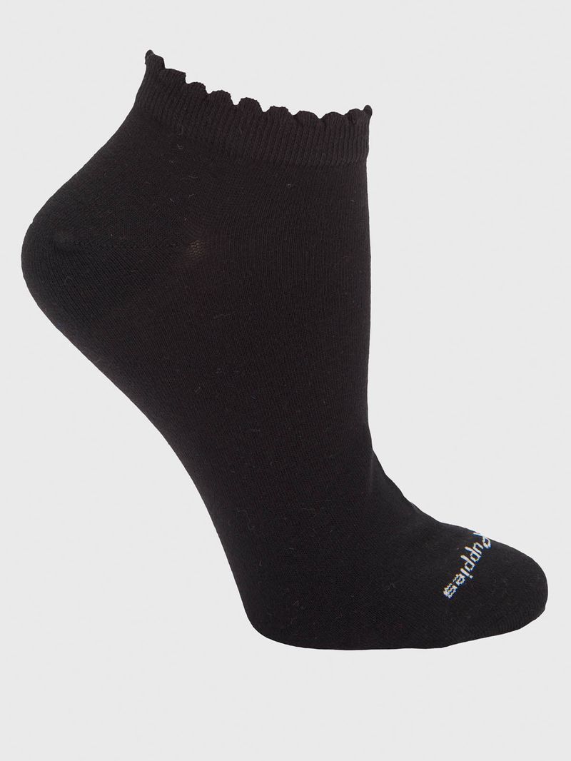 Calcetin Algodón Mujer Ped St Plain Negro Hush Puppies