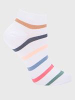 Calcetin Algodón Mujer Ped Stripe Blanco Hush Puppies