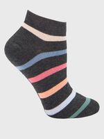 Calcetin Algodón Mujer Ped Stripe Gris Hush Puppies