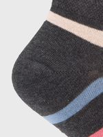 Calcetin Algodón Mujer Ped Stripe Gris Hush Puppies