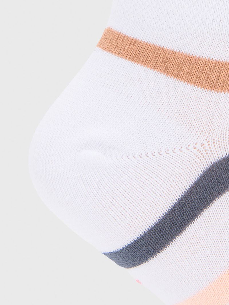 Calcetin Algodón Mujer Ped Stripe Blanco Hush Puppies