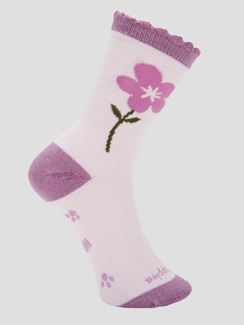 Calcetin Algodón Niña C St Flower Morado Hush Puppies